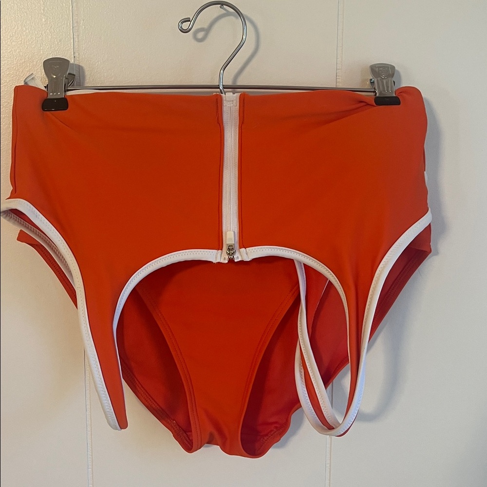 Old Navy Coral Bikini Bottoms with White Trim